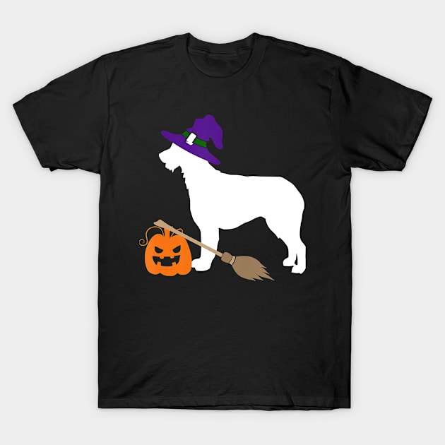 Irish Wolfhound Witch Hat Halloween Dog Costume T-Shirt by AlexWu